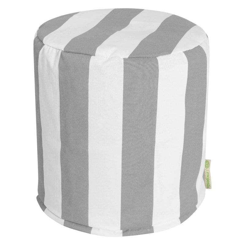 Majestic Home Goods Vertical Stripe Indoor / Outdoor Ottoman Pouf 16 L x 16 W x 17 H