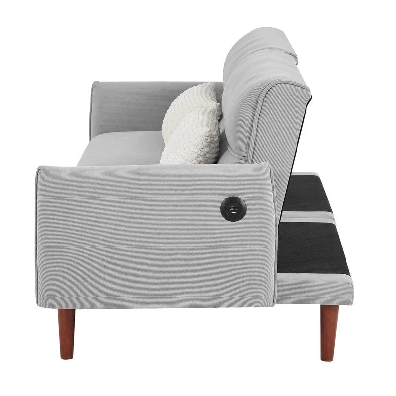 GEITIN Convertible Futon Sofa Bed with 2 Pillows