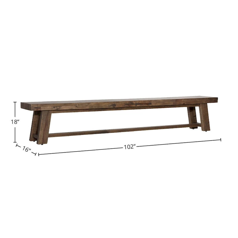 Mango Wood Accent Bench, Medium Brown